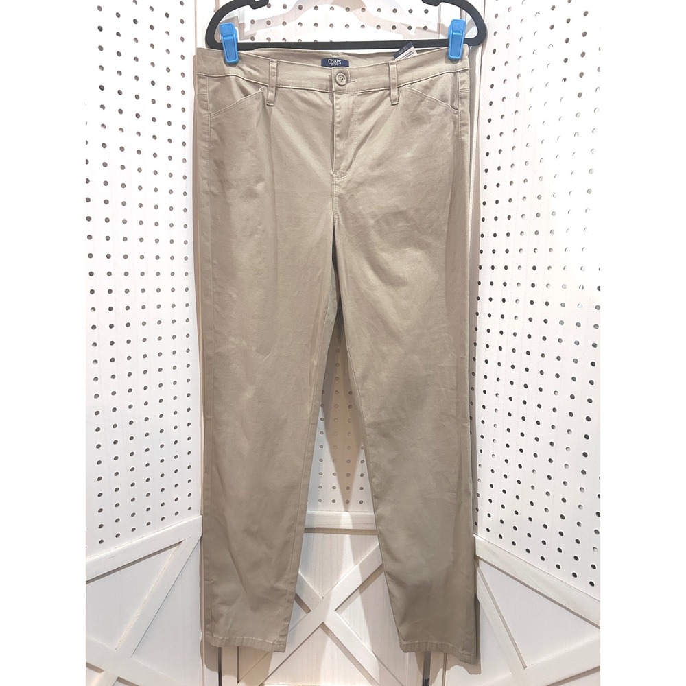 Chaps Women Stretch Khaki Straight Leg Pants‎ Size 10